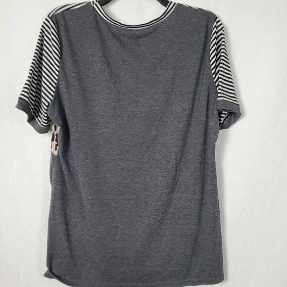 Mixed Media Tie Shirt Size Large Blouse - Picture 5 of 9